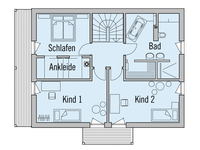 Baufritz Haus Motz-Russ - Grundriss Dachgeschoss