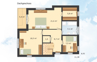 Danhaus - Haus Solitüde - Grundriss Dachgeschoss