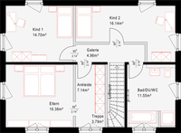 OKAL - Haus Revolution Plus 150 V4 - Grundriss Obergeschoss