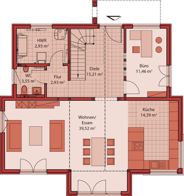 Schwabenhaus - Musterhaus Mannheim - Grundriss EG