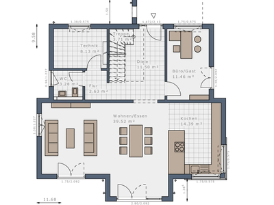 Schwabenhaus - Musterhaus Mannheim - Grundriss EG