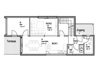 Sonnleitner Holzbauwerke - Musterhaus "Dahoam to go"- Grundriss EG