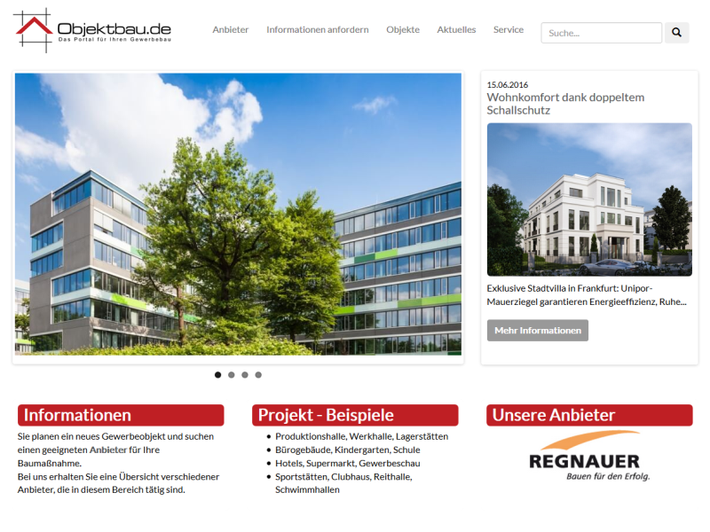 Objektbau.de - Das neue Portal für Informationen und Anbieter rund um den Objektbau